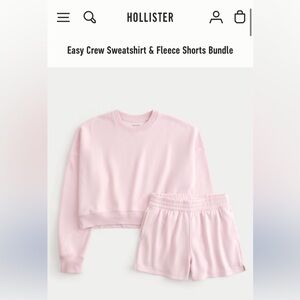 Hollister Easy Crew shorts & sweatshirt matching set